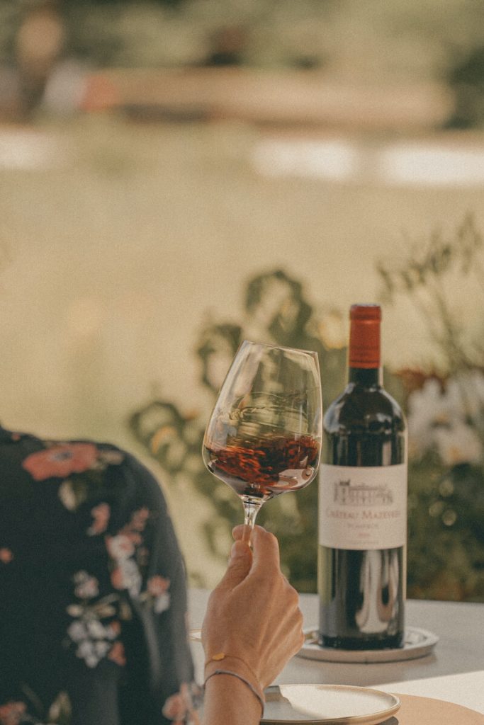 red wine bottle and glass